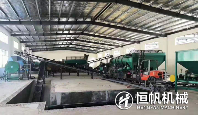 糞便有機肥肥料廠區(qū)建設(shè)與有機肥設(shè)備購買投資與收益(圖1) 有機肥生產(chǎn)線示意圖